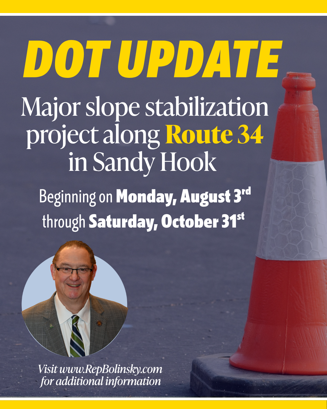 Bolinsky Alerts Residents to Upcoming Route 34 Slope Stabilization Project in Sandy Hook